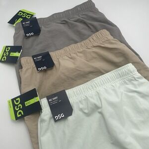 NWT DSG Men's 6" Inseam Rec Shorts Size 2XL Relaxed Fit LOT OF 3 Khaki Gray Mint